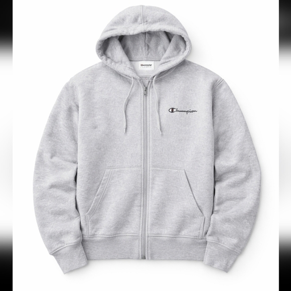 Champion Zip Up Hoodie | Light Gray | Size Small | Fleece Lined | EUC - Picture 2 of 5